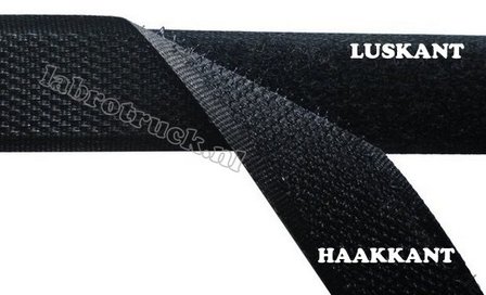 Rol van 2,50m Luskant zelfklevend klittenband 16 mm zwart    (LUSKANT  / ROL)  