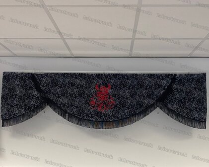 Bovenbed gordijn Deense Pluche met 8 cm franjes