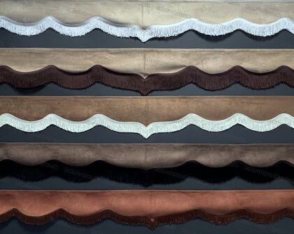 Raamband TYPE 3 met DUBBEL viscose franje 8 cm