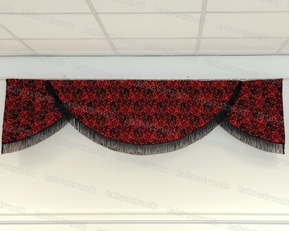 Bovenbed gordijn Deense Pluche met 8 cm franjes
