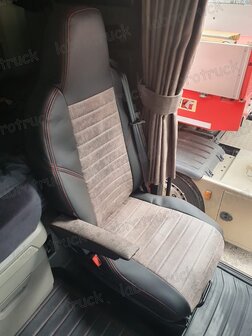 Stoelhoezen geschikt voor SCANIA doorgestikt lederlook middenstuk