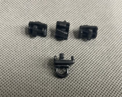 Eindstops BREDE RAIL kleur ZWART set van 4  : DAF, SCANIA RGP, MERCEDES, SCANIA STREAMLINE