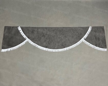 Bovenbed gordijn met korte 5 cm  viscose franjes