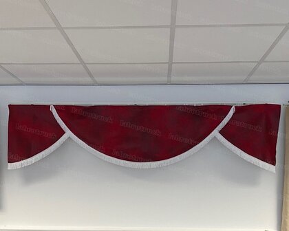 Bovenbed gordijn met korte 5 cm  viscose franjes