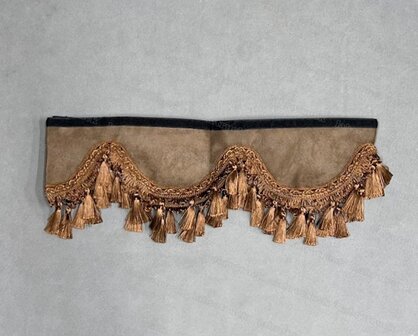 SALE : Raamband TYPE 1, Kleur: chocoladebruin SP21 met cognacbruine luxe kwasten L70-10