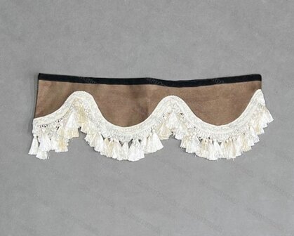 SALE : Raamband TYPE 1, Kleur: chocoladebruin SP21 met cremekleurige luxe kwasten L70-8