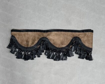 SALE : Raamband  TYPE 1, Kleur: chocoladebruin SP21 met zwarte luxe kwasten L70-2