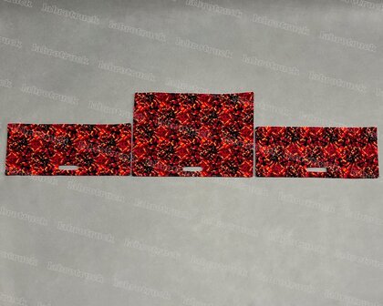 SALE ! Bekleding bovenkasten geschikt voor DAF XF SPACE CAB Deense Pluche ROOD  (1 grote + 2 kleine). Logo optioneel!
