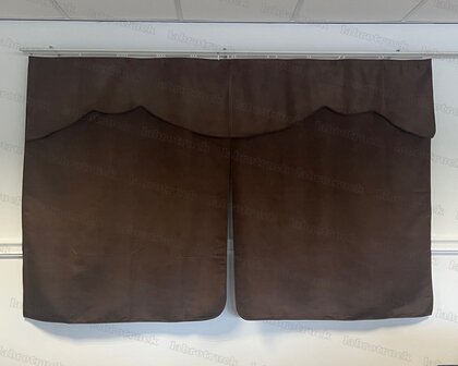 OP IS OP! Tussengordijn CLASSIC 140 cm kleur chocobruin SP24 (zonder franjes). 