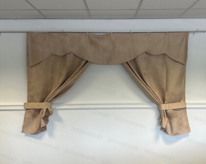 OP IS OP! Tussengordijn CLASSIC 140 cm kleur oud beige SP48  (zonder franjes). 