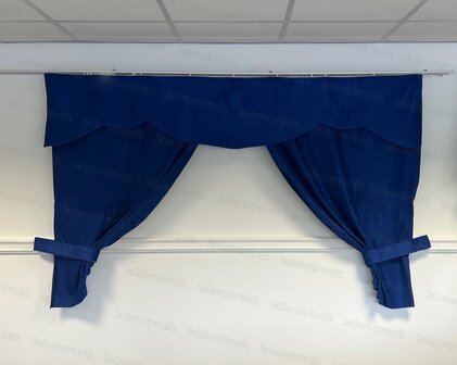 OP IS OP! Tussengordijn CLASSIC 140 cm kleur oud kobaltblauw SP7  (zonder franjes). 