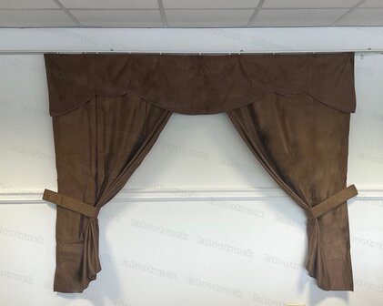 OP IS OP! Tussengordijn CLASSIC 170 cm kleur oud bruin SP4  (zonder franjes). 