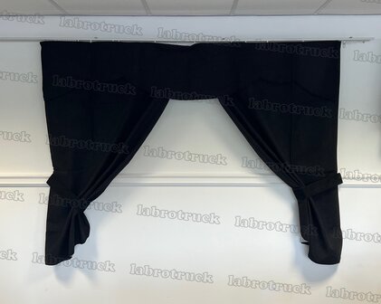 OP IS OP! Tussengordijn CLASSIC 170 cm kleur zwart  (zonder franjes). Let op, witte achterkant!