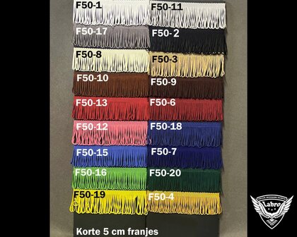 Raamband TYPE 1 met DUBBEL viscose franje 5 cm