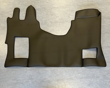 Tunnelhoes met vloermatten in een deel geschikt voor MERCEDES ACTROS MP5 (voor een klapstoel), glade lederlook, zwart  L1, logo optioneel
