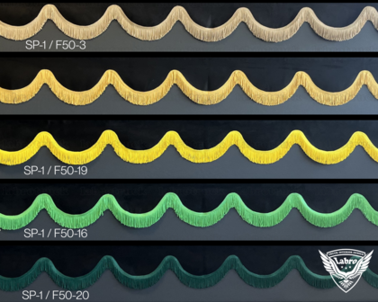 Raamband TYPE 1 met DUBBEL viscose franje 5 cm