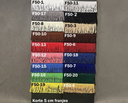 Raamband ingekort TYPE 5 PRIT met DUBBEL viscose franje 5 cm