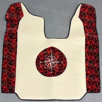 Tunnelhoes voor SCANIA met glad middenstuk, Deense pluche zijkanten en applicatie (rond of ovaal naar keuze)