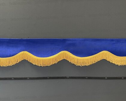 SALE : Raamband /voorraamstrook TYPE 8, Kleur: oud kobaltblauw SP7 met dubbel goud/honingkleur F50-4