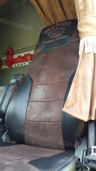 Stoelhoezen geschikt voor RENAULT T doorgestikt lederlook middenstuk