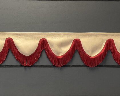 SALE : Raamband /voorraamstrook TYPE 2, Kleur: cappuccino SP5 met dubbel bordeauxrood F80-6