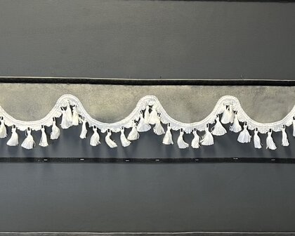 SALE:Raamband TYPE 1, Kleur: oud grijs SP 6  met witte katoenen kwasten