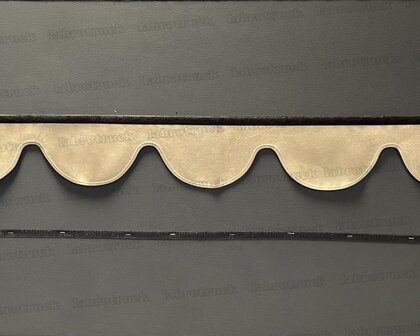 SALE: Raamband TYPE 1, Kleur: bruin SP 4 zonder franjes (beige SP 48 binnenkant en afwerkrand)