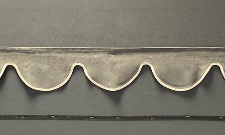 SALE: Raamband TYPE 1, Kleur: oud antraciet SP 27 zonder franjes (met beige afwerkrand)