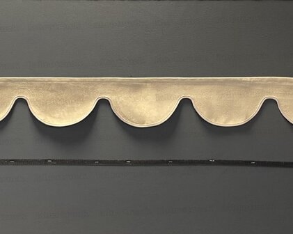 SALE: Raamband TYPE 1, Kleur: beige SP 48 zonder franjes (binnenkant zwart SP 1 afwerkrand beige)