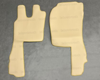 💥OP is OP! Set vloermatten set geschikt voor SCANIA R2 /G 2009 t/m 2012 LABRO SERIE (KLAPSTOEL), glad lederlook oud cappuccino L5, logo optioneel.