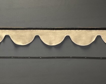 SALE: Raamband TYPE 1, Kleur: chocobruin SP 24 zonder franjes (binnenkant en afwerkrand SP 48 beige)