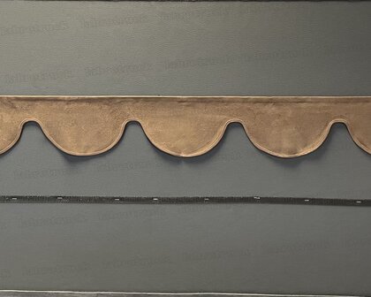 SALE: Raamband TYPE 1, Kleur: chocobruin SP 24 zonder franjes (binnenkant SP 48 beige en afwerkrand SP 24 chocobruin)