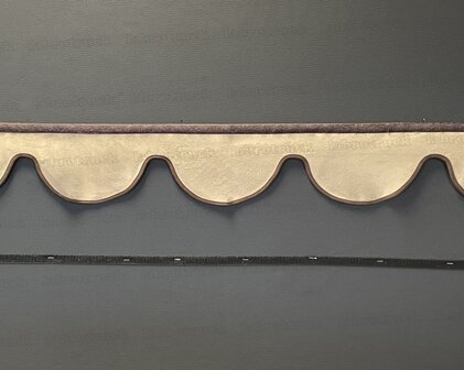 SALE: Raamband TYPE 1, Kleur: chocobruin SP 24 zonder franjes (binnenkant SP 48 beige en afwerkrand SP 24 chocobruin)