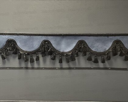 SALE: Raamband TYPE 1, Kleur: oud donkerblauw SP 11 met zwarte katoenen kwasten