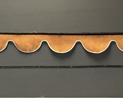 SALE: Raamband TYPE 1, Kleur: beige SP 48 (binnenkant oud oranje/bruin afwerkrand beige SP 48)