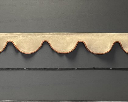 SALE: Raamband TYPE 1, Kleur: oud beige SP 48 (binnenkant en afwerkrand oranje/bruin)