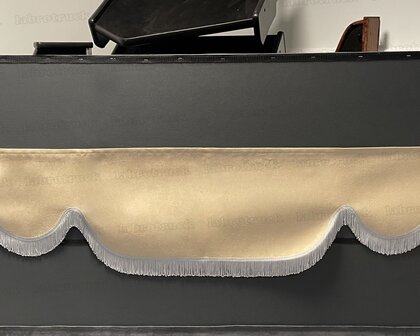 SALE: Raamband limited edition extra hoog, Kleur: beige SP 48 met lichtgrijze franjes F50-11