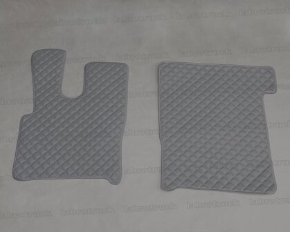 💥OP is OP! Set vloermatten geschikt voor DAF XF EURO 6 (2013 t/m 2021) doorgestikt lederlook (kleine vierkantjes) oud antraciet P2.