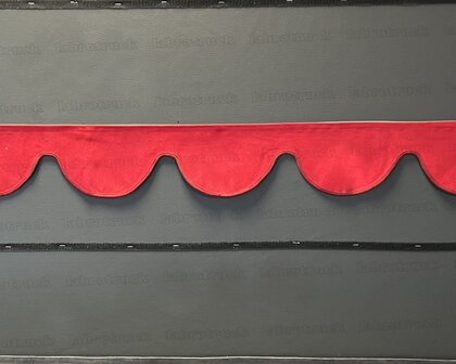 SALE: Raamband TYPE 1, Kleur: rood SP 9 zonder franjes (met bordeauxrood afwerkrand)