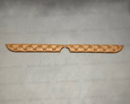 VOORRAADDEAL! 2 delig zonneklepplaten geknoopt geschikt voor MERCEDES ACTROS MP4/MP5 brede cabine (met rolgordijn), bruin lederlook L4