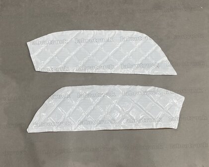 SALE ! Set doorgestikt deurpanelen geschikt voor DAF New gen XG, XF, XD  lederlook chocobruin L24. met zelfklevende achterzijde.