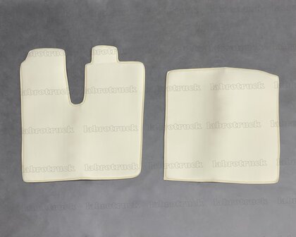 💥OP is OP! Set vloermatten (logo optioneel) geschikt voor MAN TGX 2014/2017 glad lederlook crem&eacute; L46.