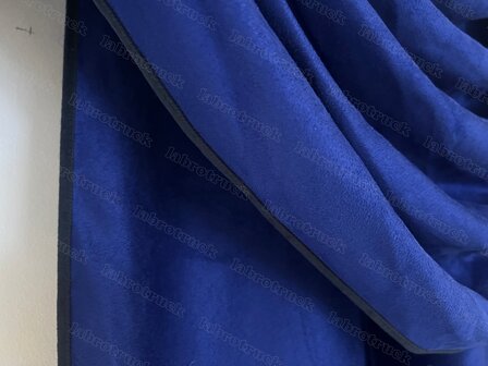 💥OP is OP!Set tussengordijnen donkerblauwe afwerkrand  starter (140 cm, oud kobaltblauw S7), wolkgordijn 3 bogen (B:200 cm x H:60 cm) met korte zijkanten (oud kobaltblauw SP7). Sierkussen met Labro logo gratis!