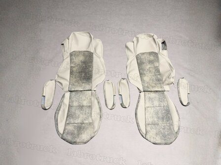 OP VOORRAAD &ndash; ACTIEPRIJS ✅ Set stoelhoezen geschikt voor MERCEDES ACTROS L passagier VASTE STOEL - zijkanten Steenbeige L41 , middenstuk Prit Steenbeige T41 , stiksels: zwart , zonder borduring.