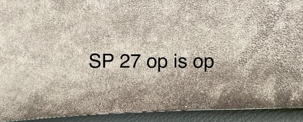 OP is OP  Zelfklevend Alcantara SP 27 ANTRACIET   Labro 145 cm breed  outlet ! prijs 