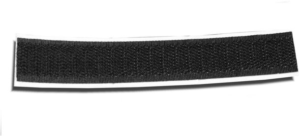 Rol van 2,50m Haakkant zelfklevend klittenband 16 mm zwart  ( ROL -HAAKKANT )