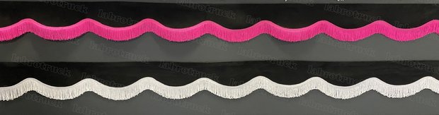 Raamband  TYPE 8 kleine bogen met DUBBEL viscose franjes 5 cm