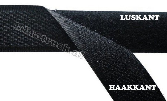 Zelfklevend klittenband HAAK 16 mm zwart meter ( alleen -de harde kant ) - labrotruck