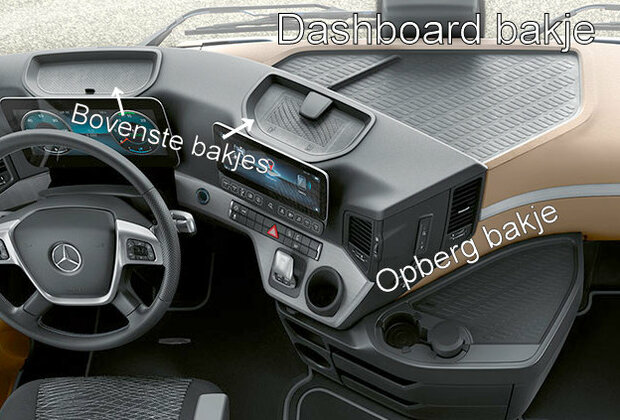Dashboard plankje geschikt voor MERCEDES Actros MP4/5 vierkantjes doorgestikt lederlook
