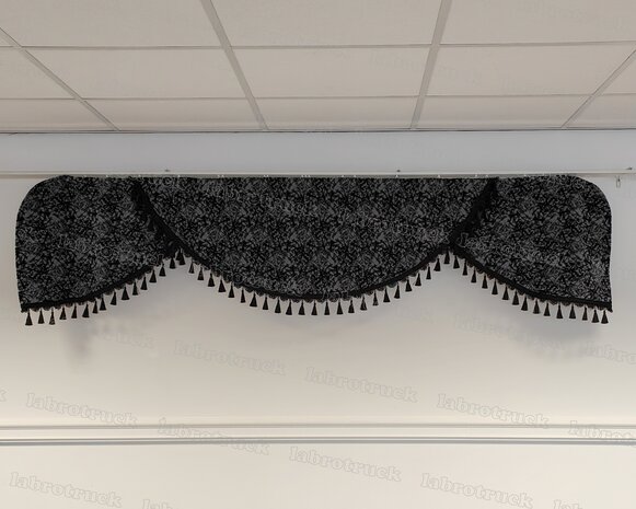 Bovenbed gordijn Deense Pluche met luxe kwasten 